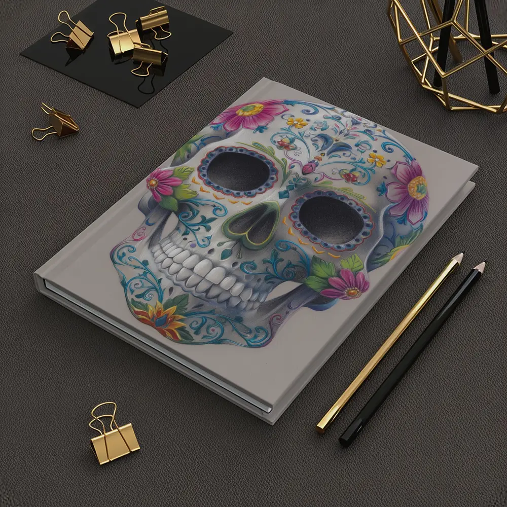 Sugar Skull Floral Day Of Dead Art – Notebooks