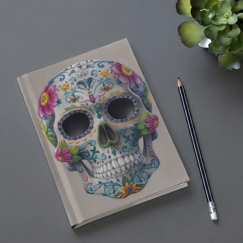 Sugar Skull Floral Day Of Dead Art – Notebooks