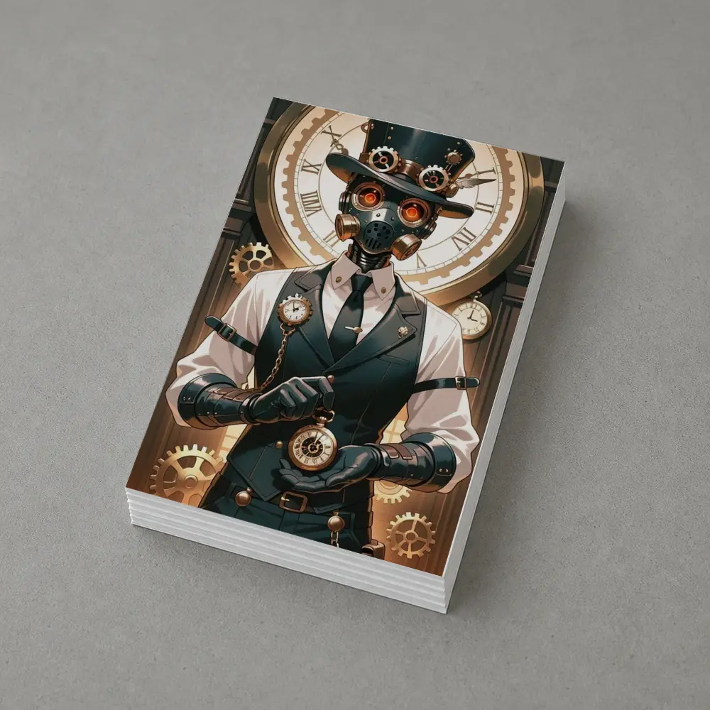 Steampunk Robot Dog Top Hat Clocks – Postcards