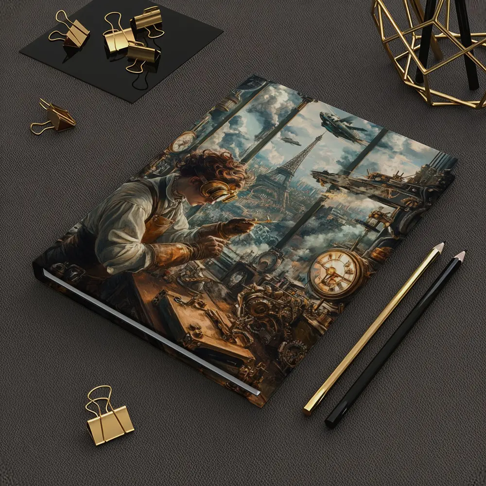 Steampunk Inventor Workshop Eiffel Tower Paris – Notebooks