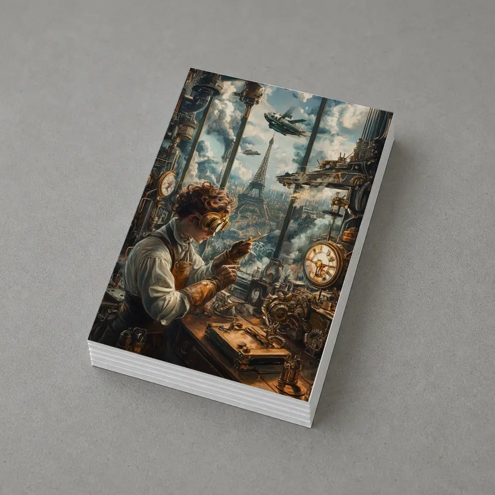Steampunk Inventor Workshop Eiffel Tower Paris – Postcards