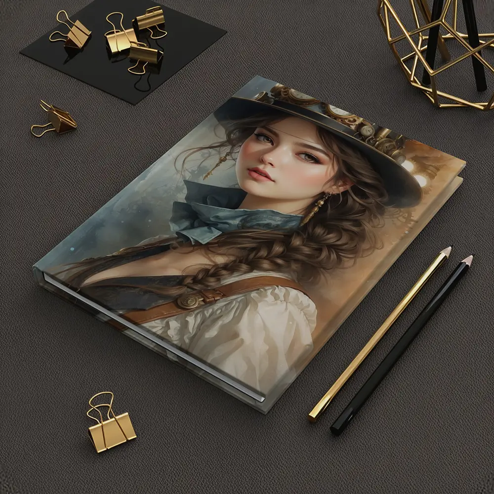 Steampunk Girl Portrait Fantasy Watercolor Art – Notebooks