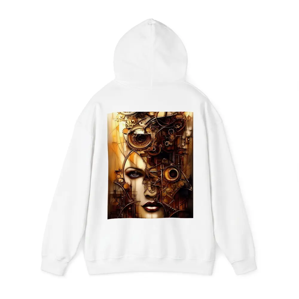 Steampunk Woman Face Gears Mechanical Art – Hoodies