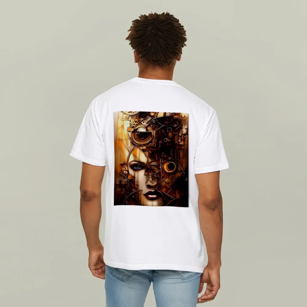 Steampunk Woman Face Gears Mechanical Art – T-Shirts