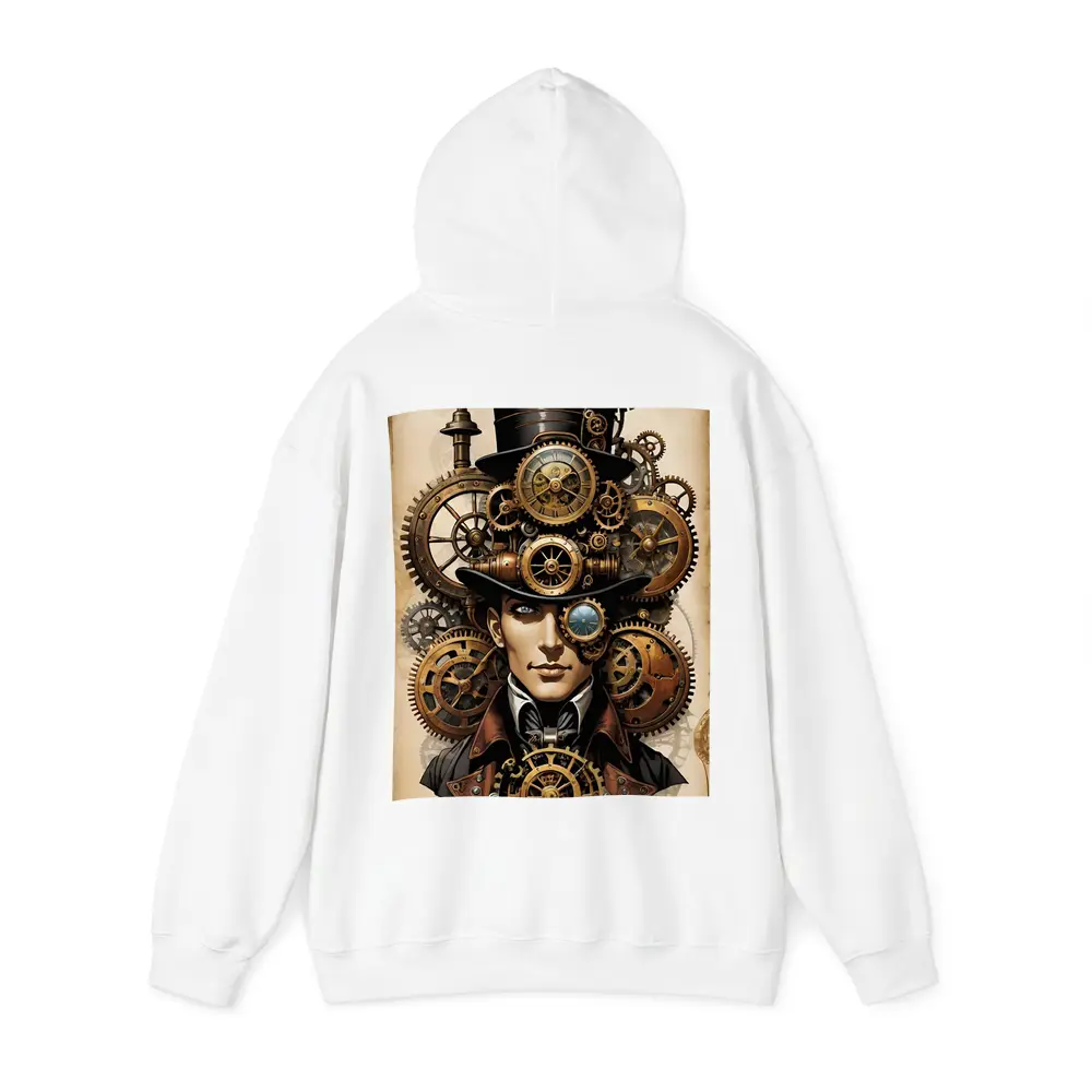 Steampunk Gentleman Portrait With Brass Gears – Hoodies