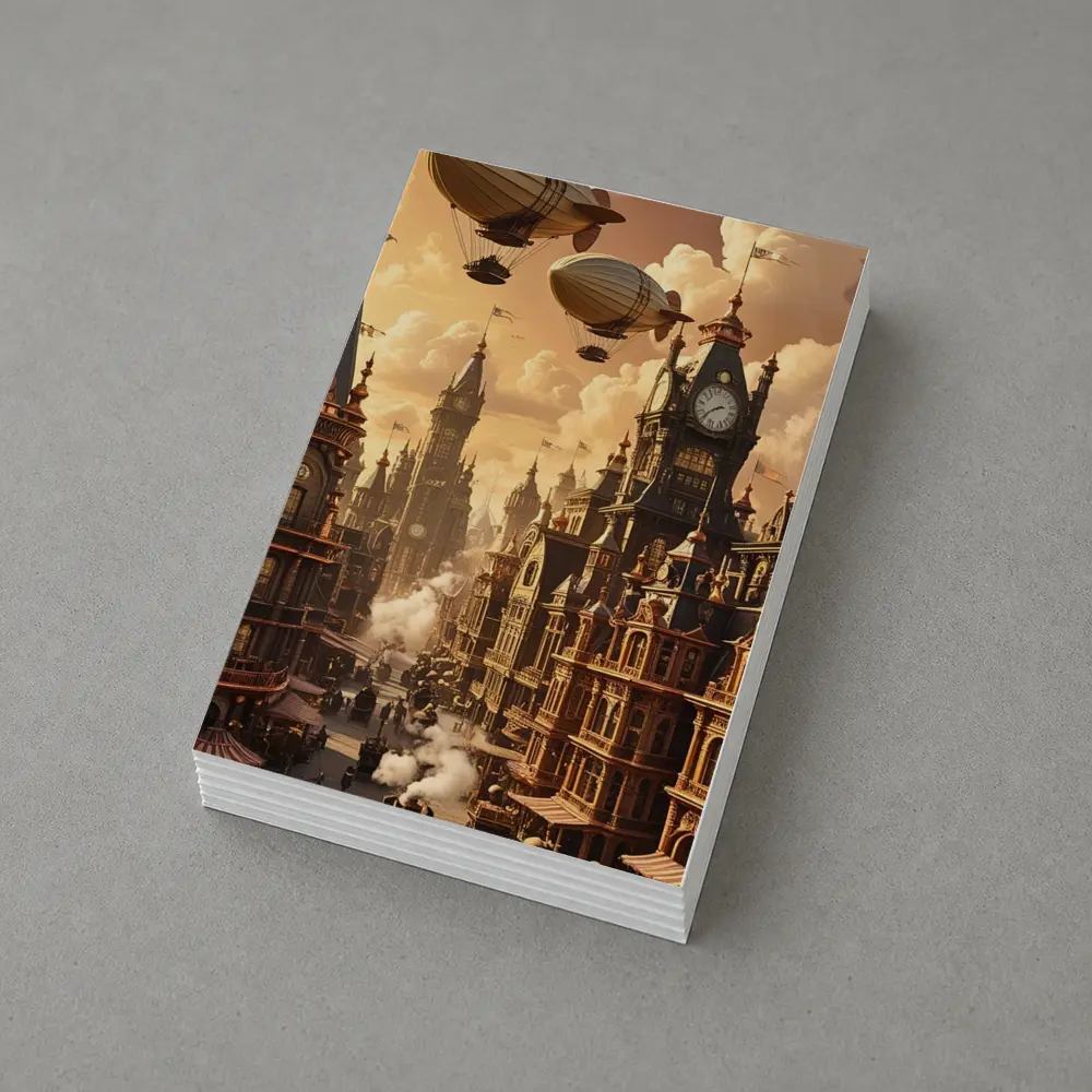 Steampunk City Airships Victorian Architecture Art – Postcards