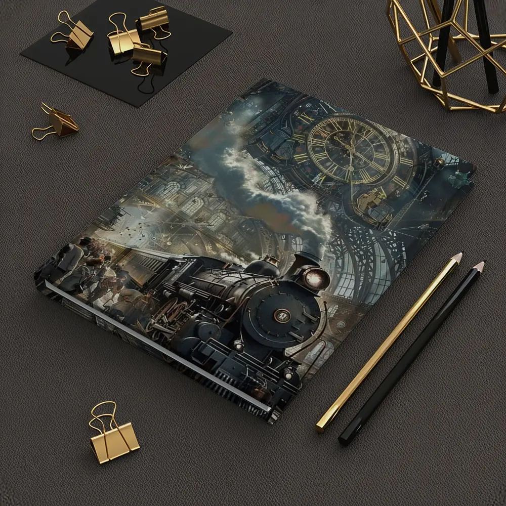 Steampunk Steam Train Giant Clock Station – Notebooks
