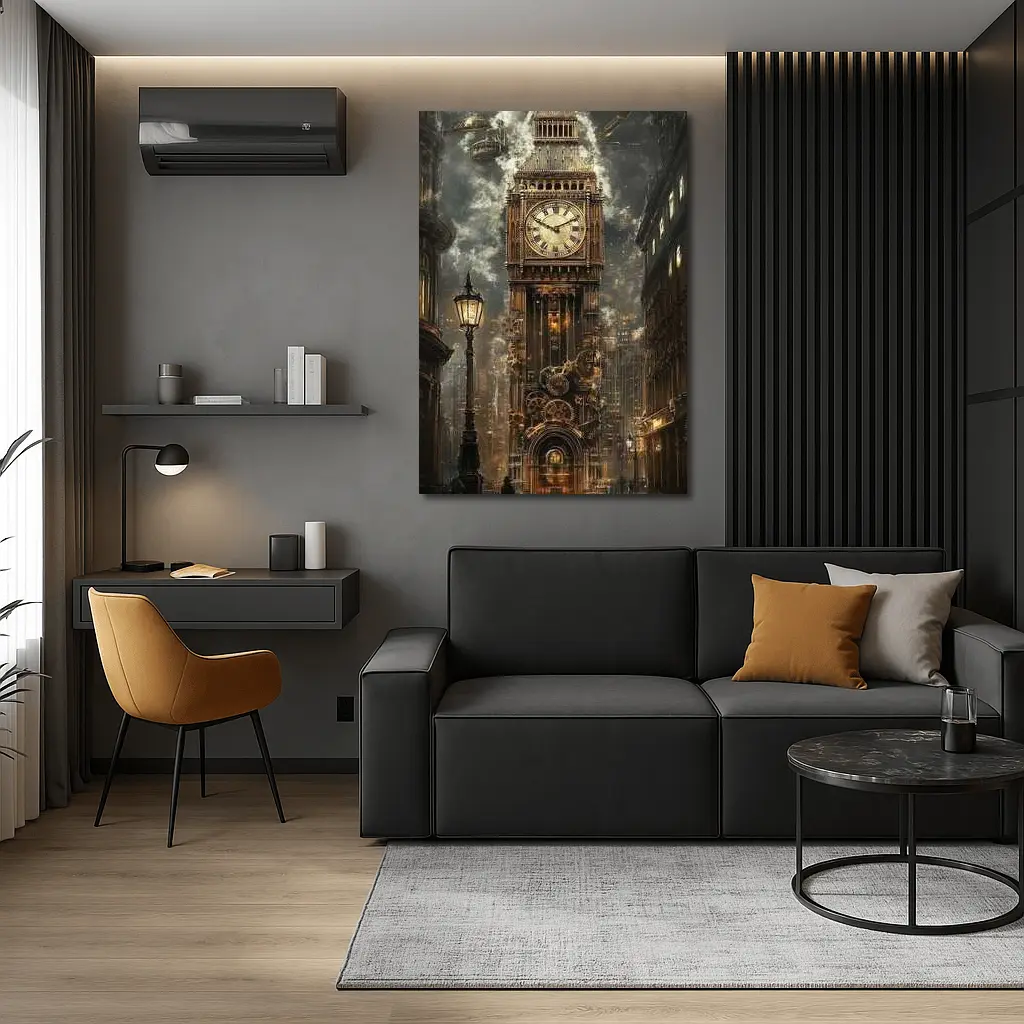 Steampunk Big Ben London Street Scene – Wall Art