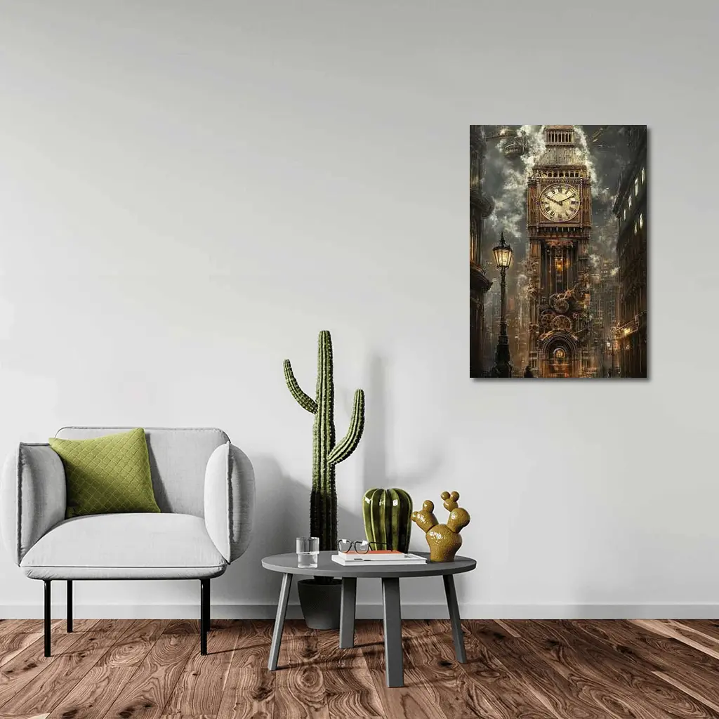 Steampunk Big Ben London Street Scene – Wall Art
