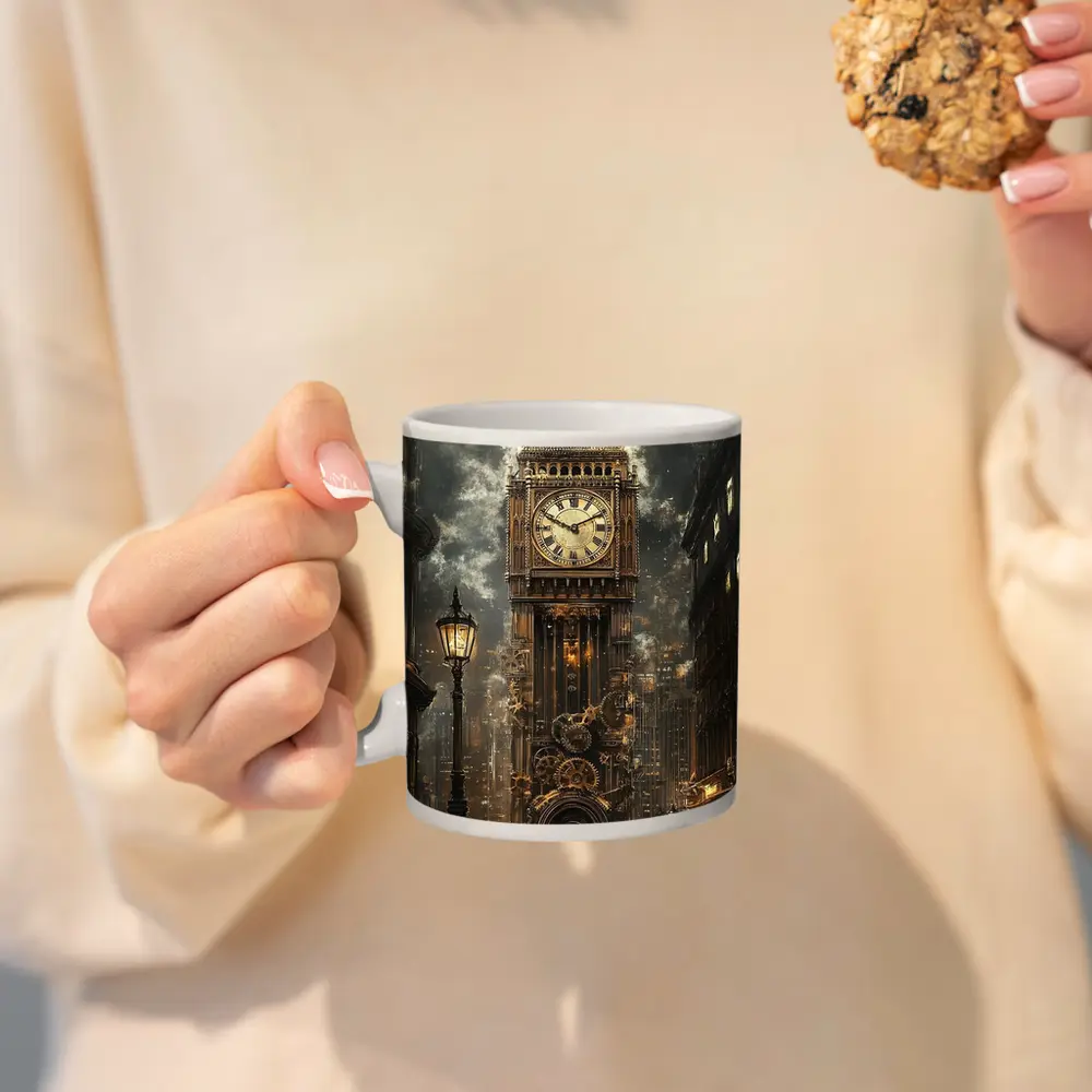 Steampunk Big Ben London Street Scene – Mugs