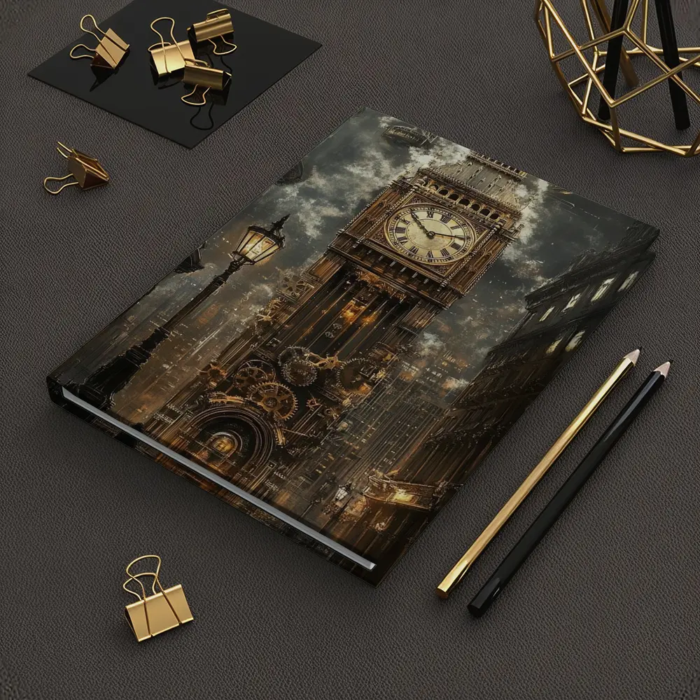 Steampunk Big Ben London Street Scene – Notebooks