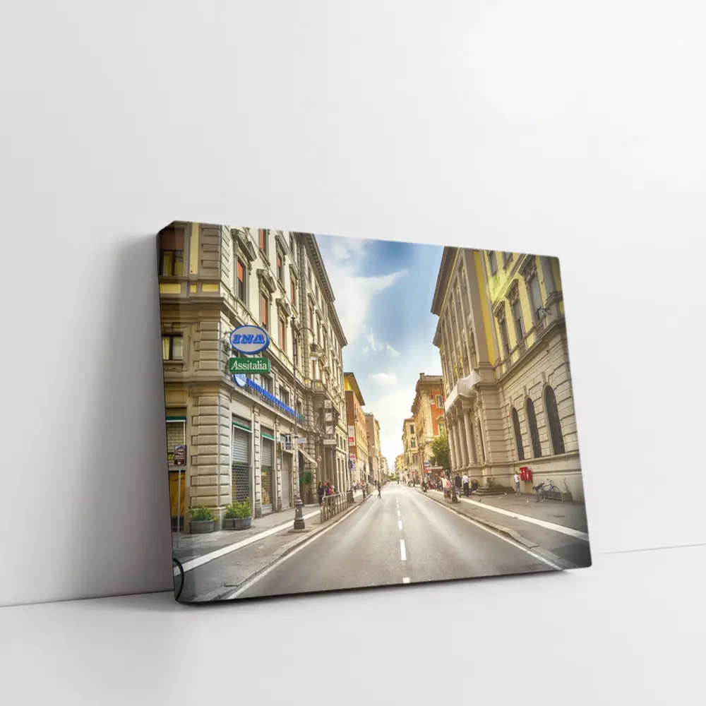 Italian City Street Sunny Day Urban – Wall Art
