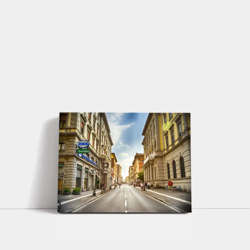 Italian City Street Sunny Day Urban – Wall Art
