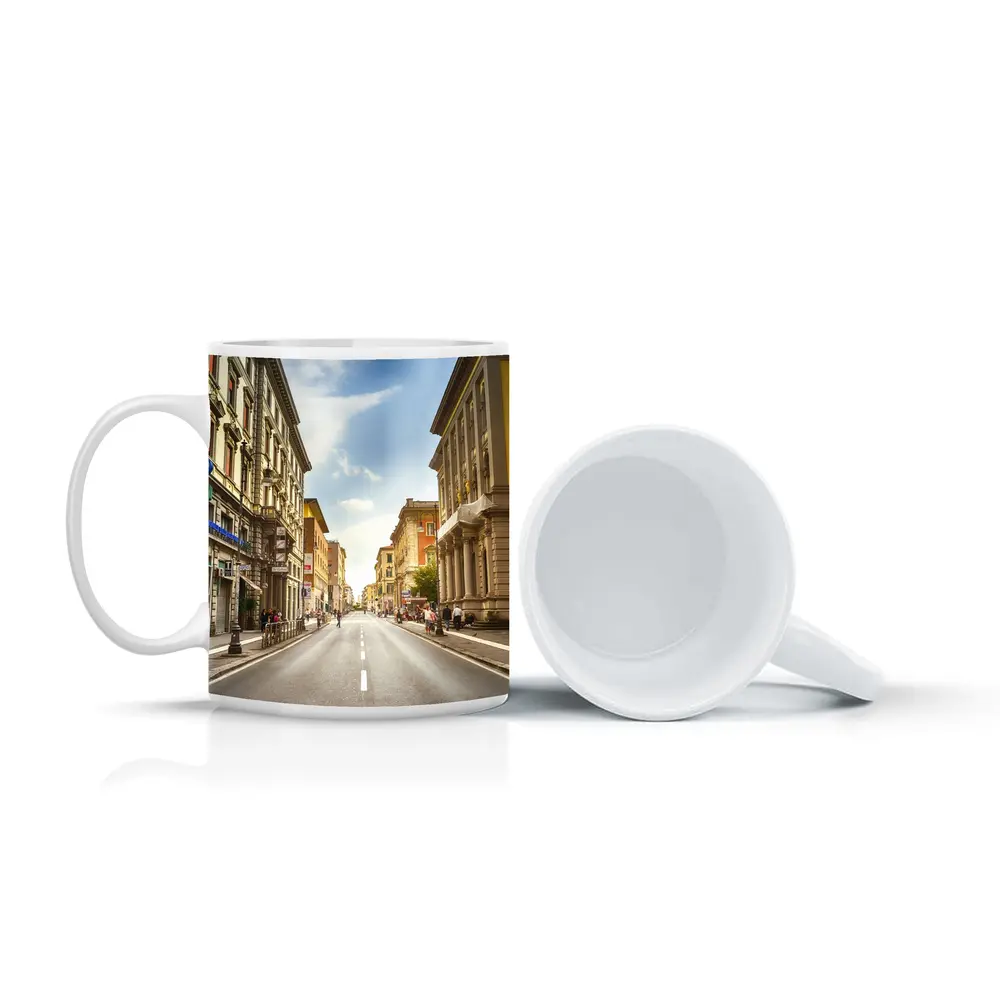 Italian City Street Sunny Day Urban – Mugs