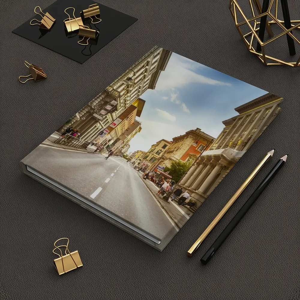 Italian City Street Sunny Day Urban – Notebooks