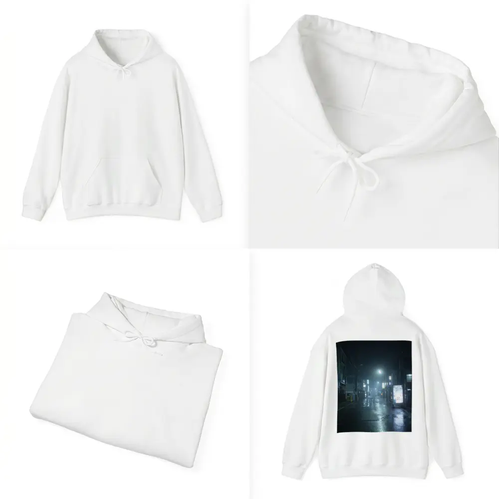 Rainy Japanese City Street At Night – Hoodies