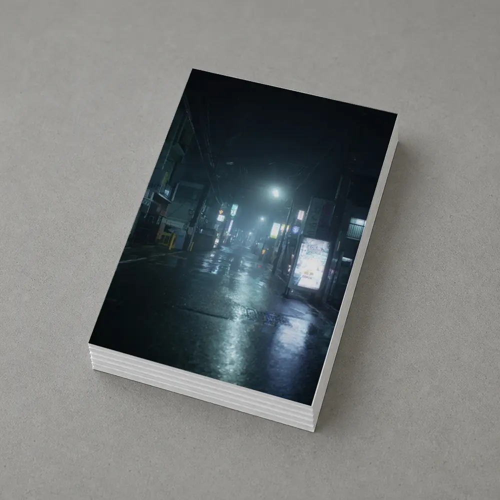 Rainy Japanese City Street At Night – Postcards