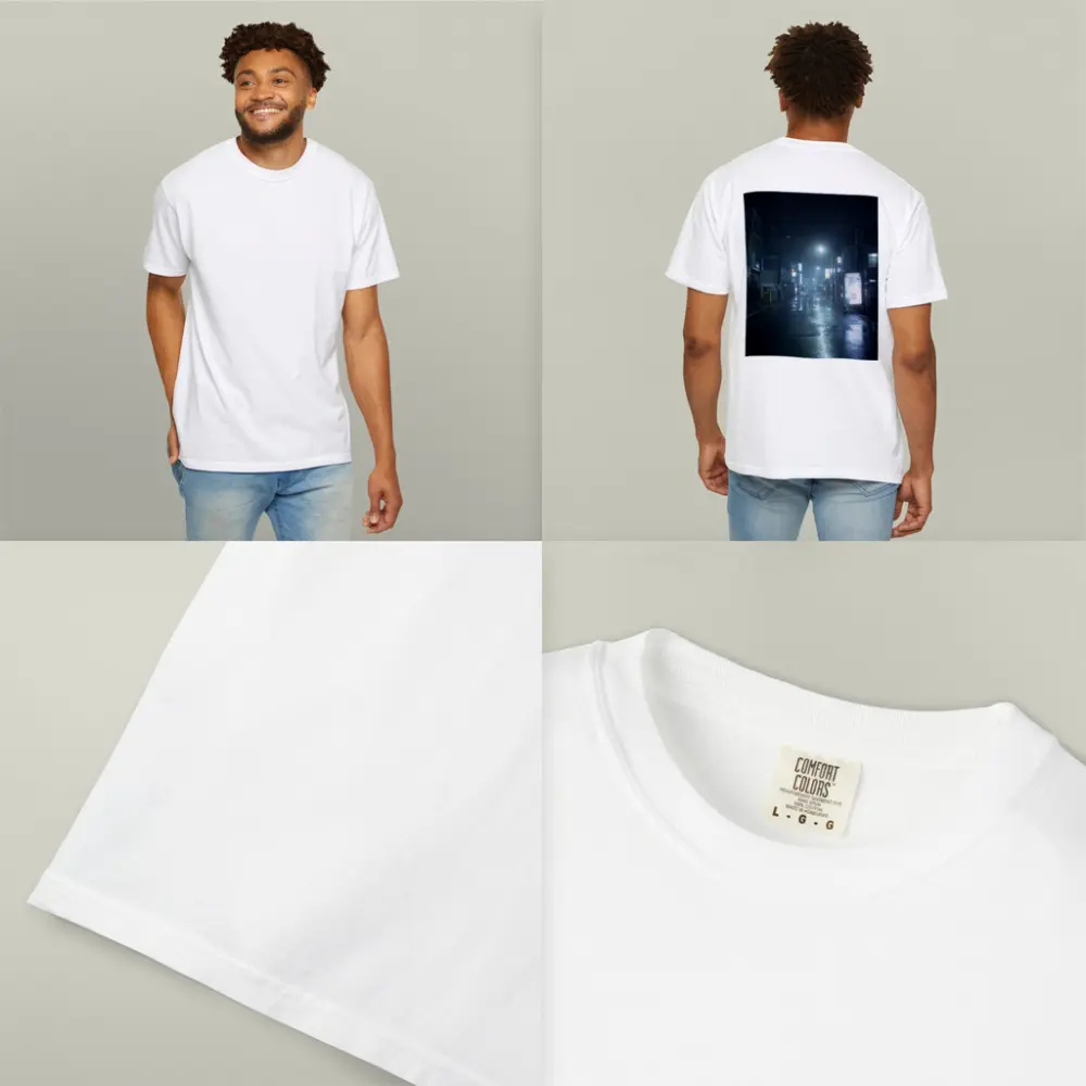 Rainy Japanese City Street At Night – T-Shirts