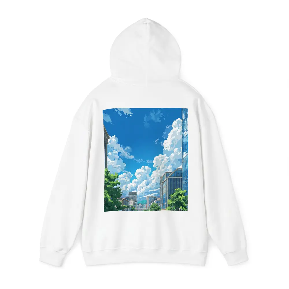 Anime City Street Blue Sky Clouds – Hoodies