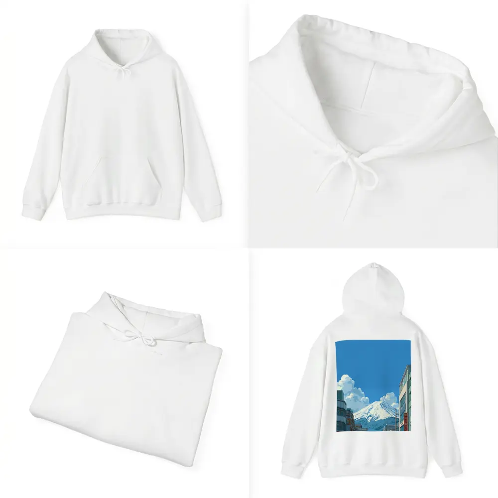 Mount Fuji Anime Style Japan City Street – Hoodies