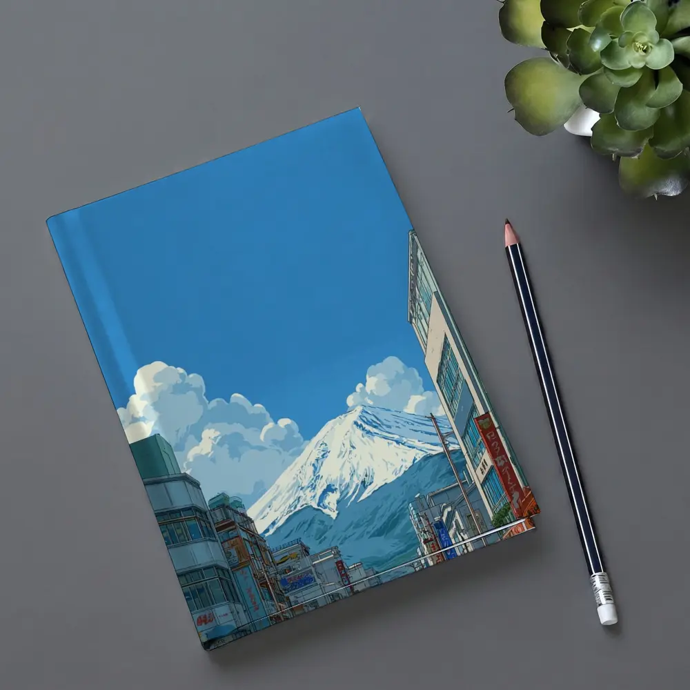 Mount Fuji Anime Style Japan City Street – Notebooks