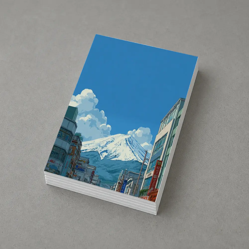 Mount Fuji Anime Style Japan City Street – Postcards