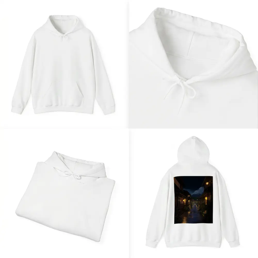 Rainy Japanese Street Night Mount Fuji – Hoodies