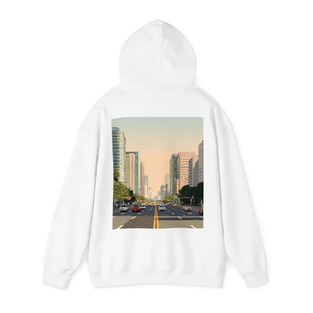 Wide City Boulevard Illustration Minimal Art – Hoodies