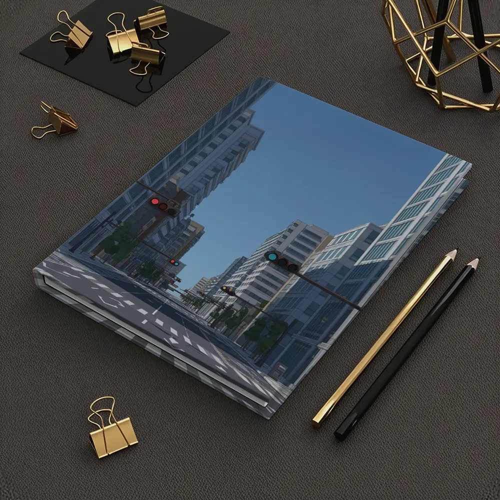 Empty City Street Low Poly Art Style – Notebooks
