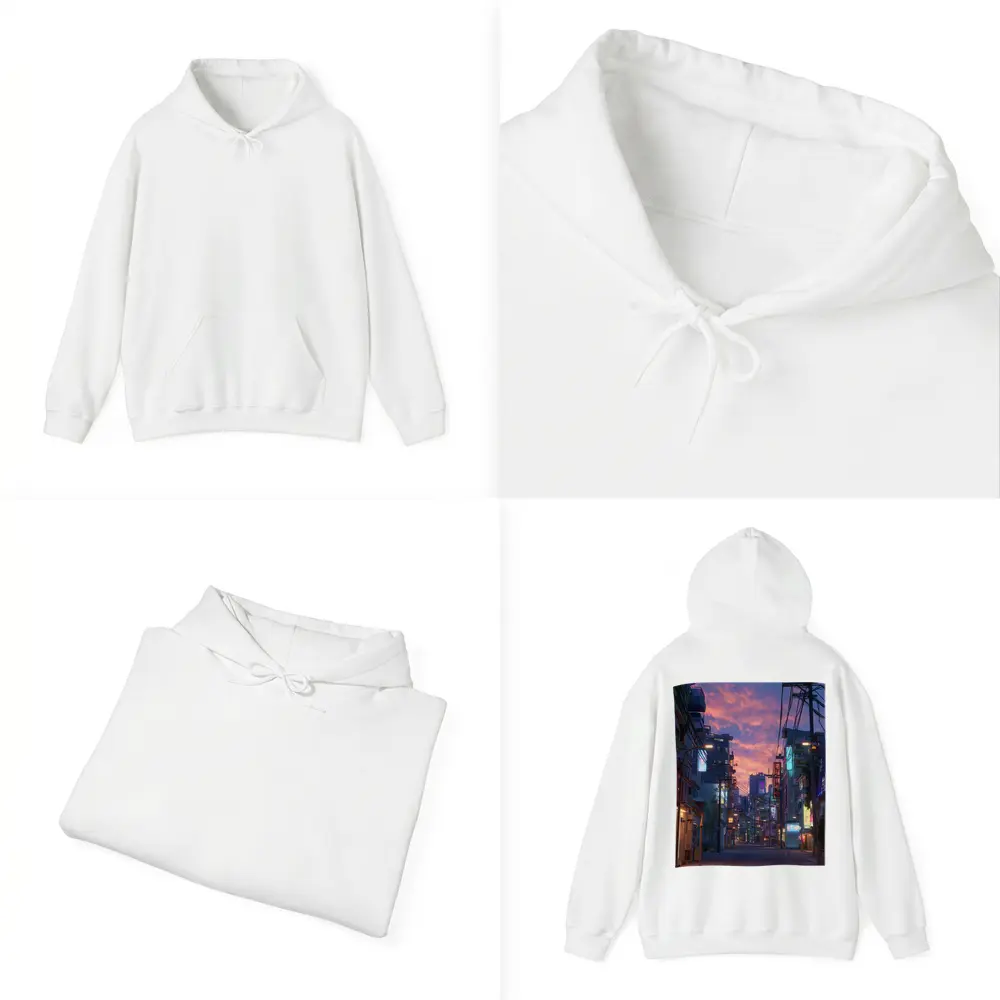 Anime City Street Neon Sunset Glow – Hoodies