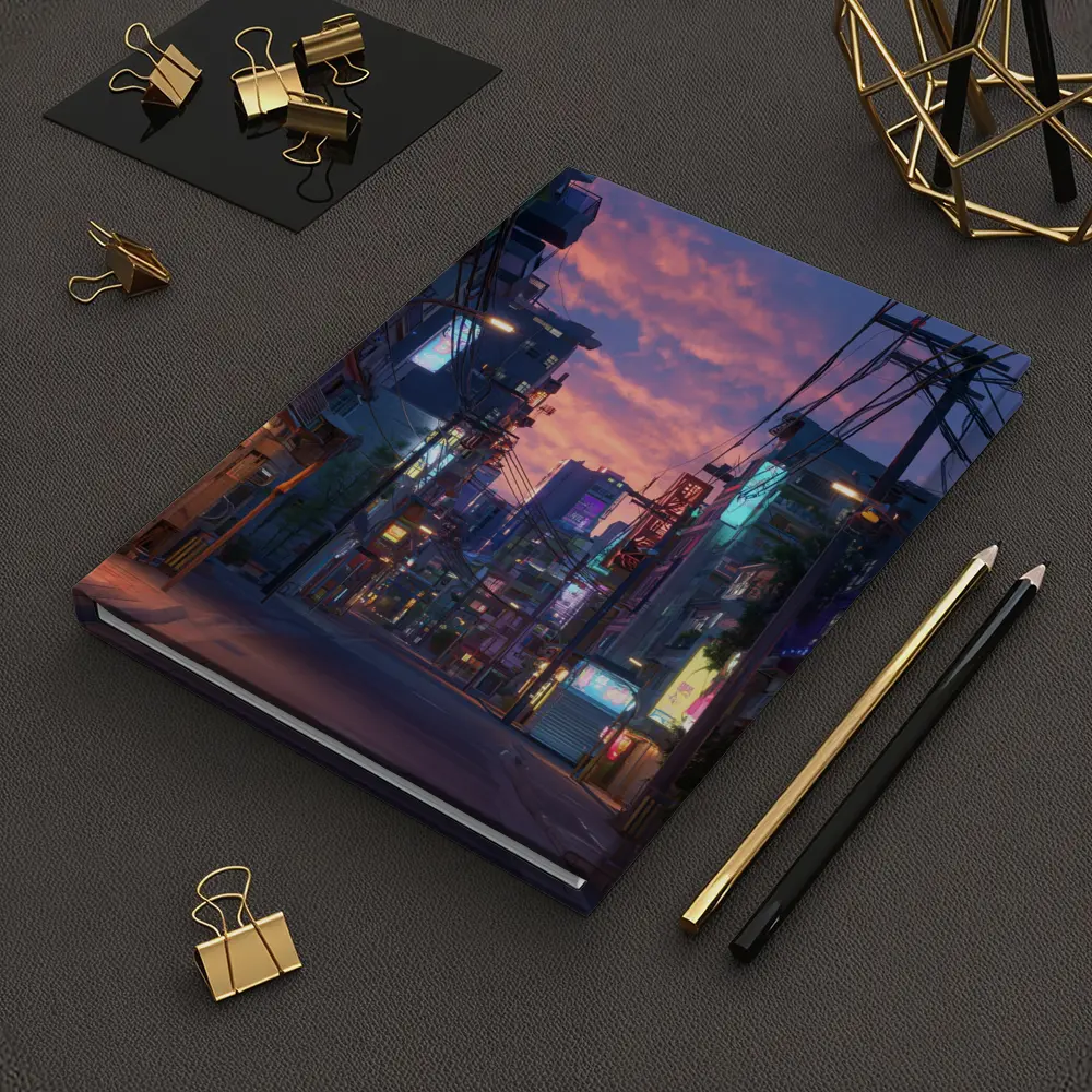 Anime City Street Neon Sunset Glow – Notebooks