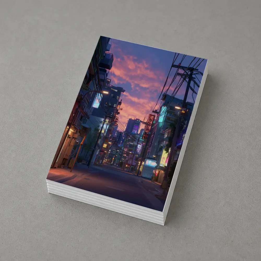 Anime City Street Neon Sunset Glow – Postcards