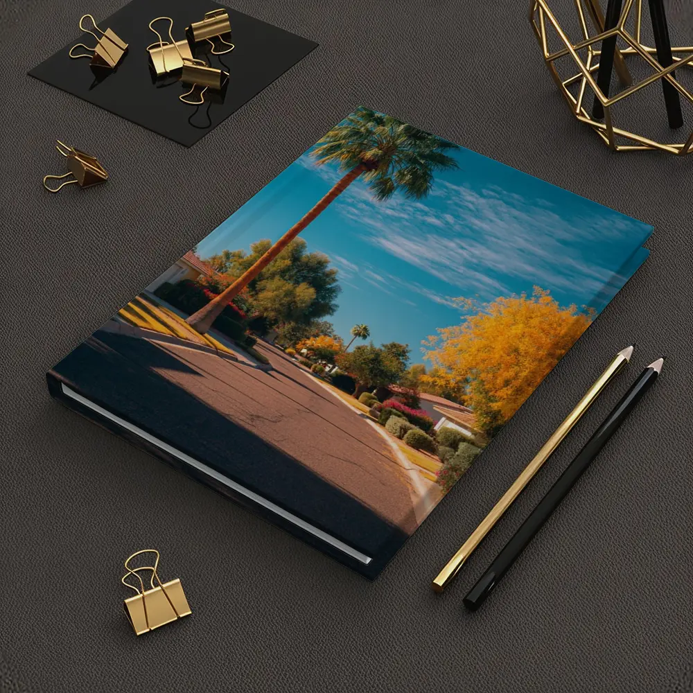 Palm Tree Suburban Street Blue Sky – Notebooks