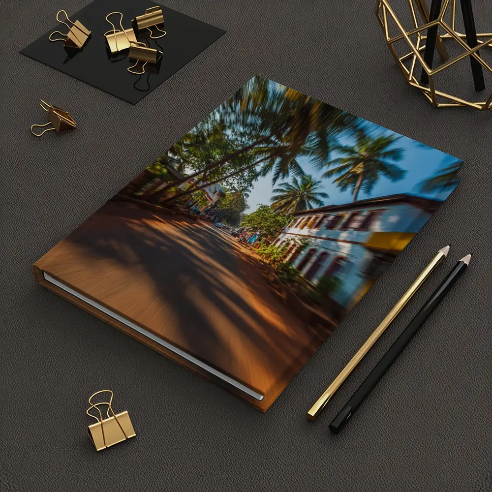 Tropical Street Road Palm Trees India – Notebooks