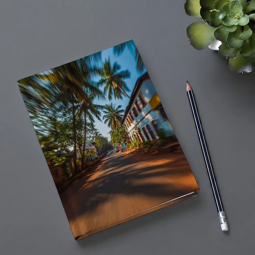 Tropical Street Road Palm Trees India – Notebooks