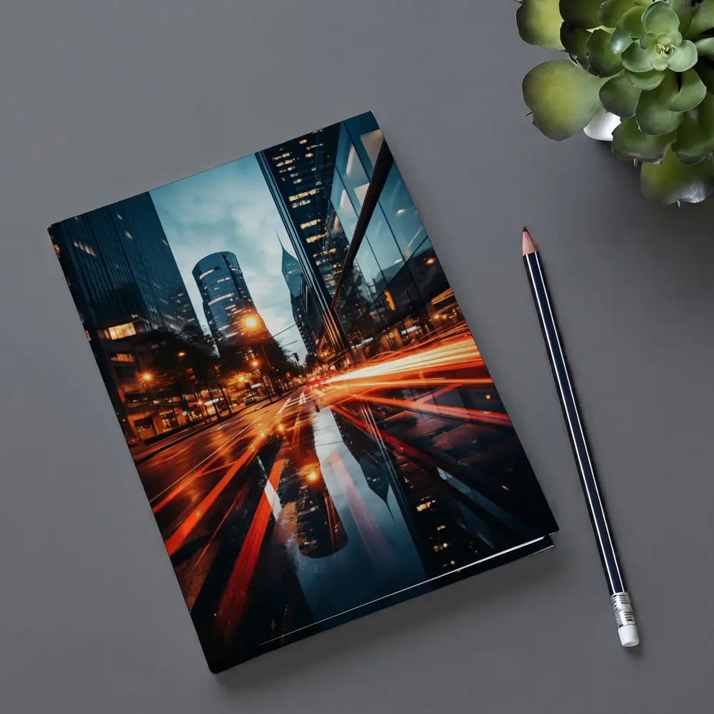 Rainy City Street Long Exposure Night – Notebooks