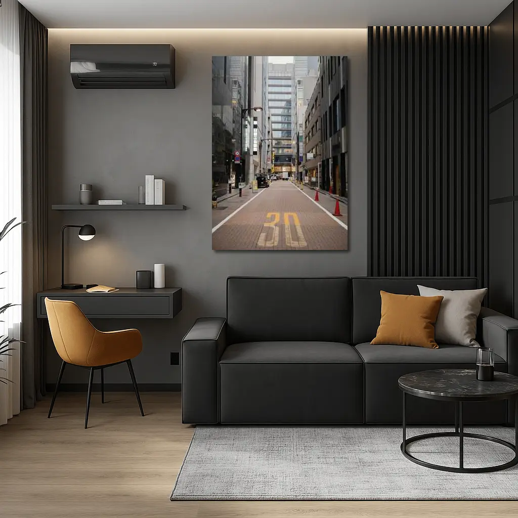 Tokyo Japan Empty Street Urban Buildings – Wall Art