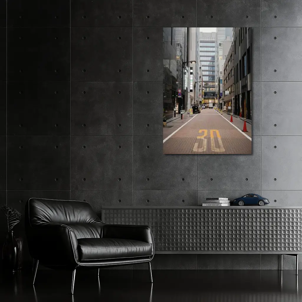 Tokyo Japan Empty Street Urban Buildings – Wall Art
