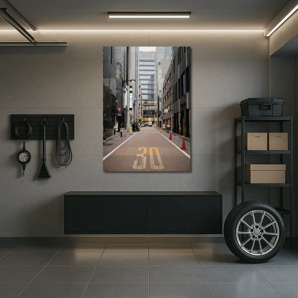 Tokyo Japan Empty Street Urban Buildings – Wall Art
