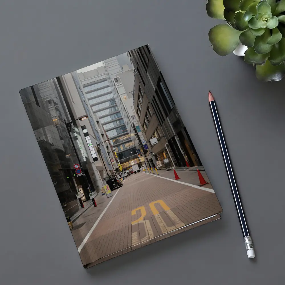 Tokyo Japan Empty Street Urban Buildings – Notebooks