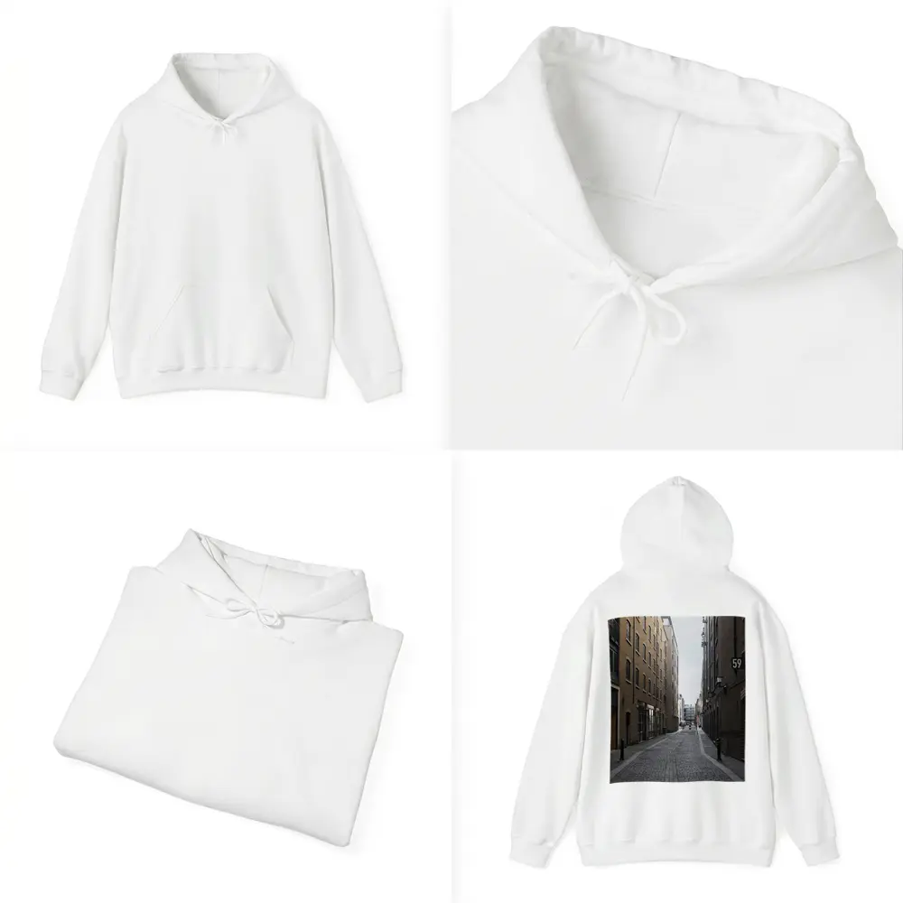 London Cobblestone Alley Brick Buildings Street – Hoodies