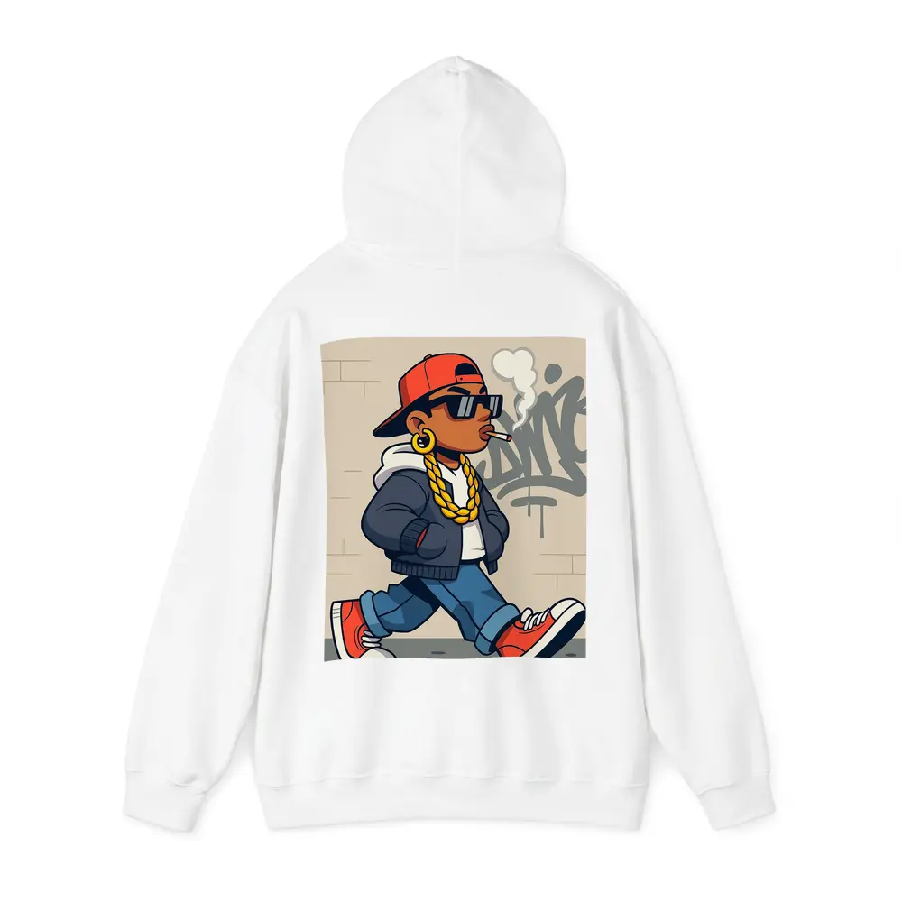Hip Hop Cartoon Character Walking Graffiti Wall – Hoodies