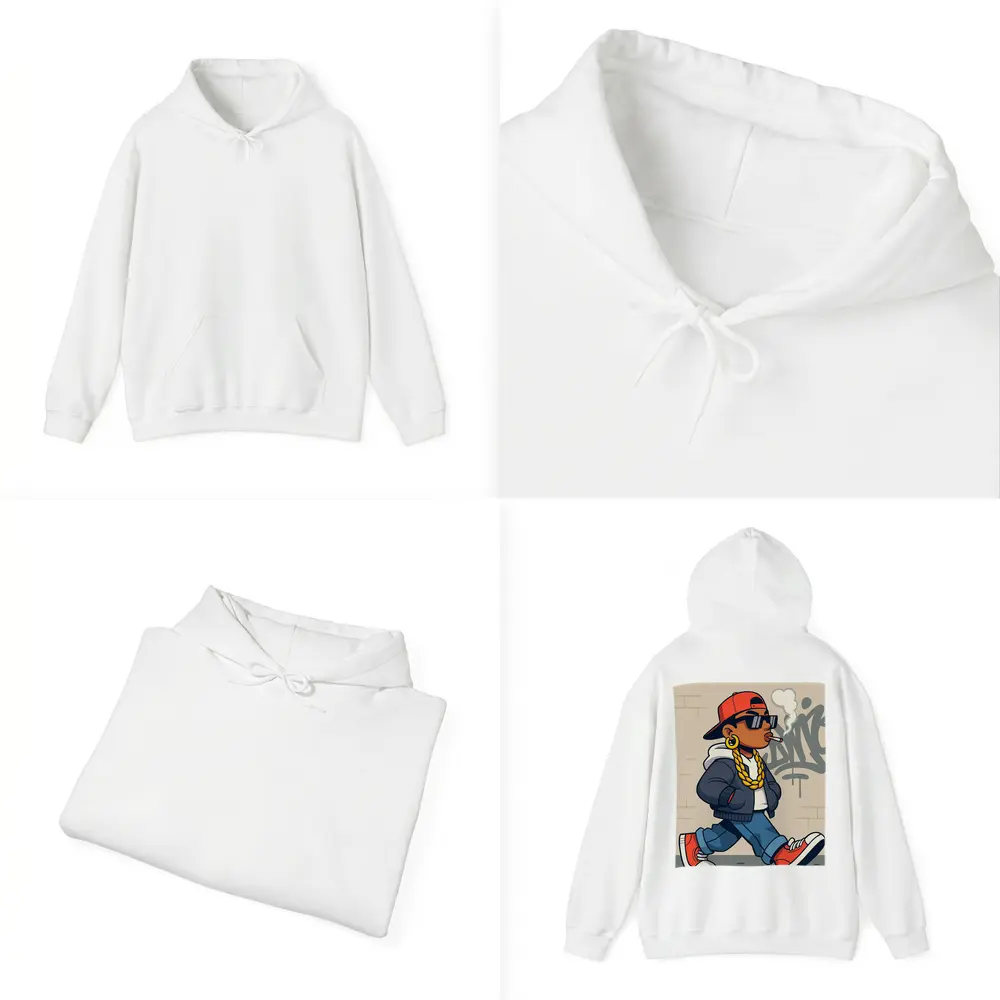 Hip Hop Cartoon Character Walking Graffiti Wall – Hoodies
