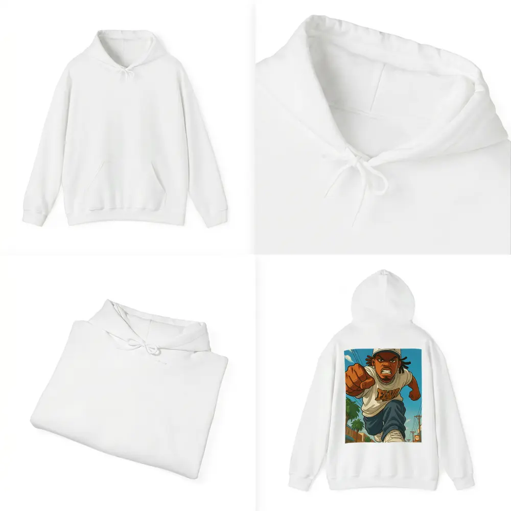 Anime Hip Hop Fighter Running City Street – Hoodies