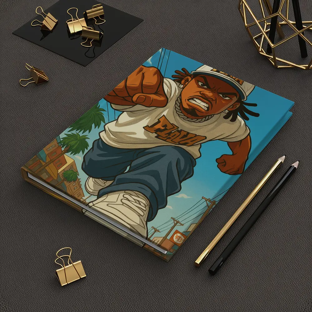 Anime Hip Hop Fighter Running City Street – Notebooks