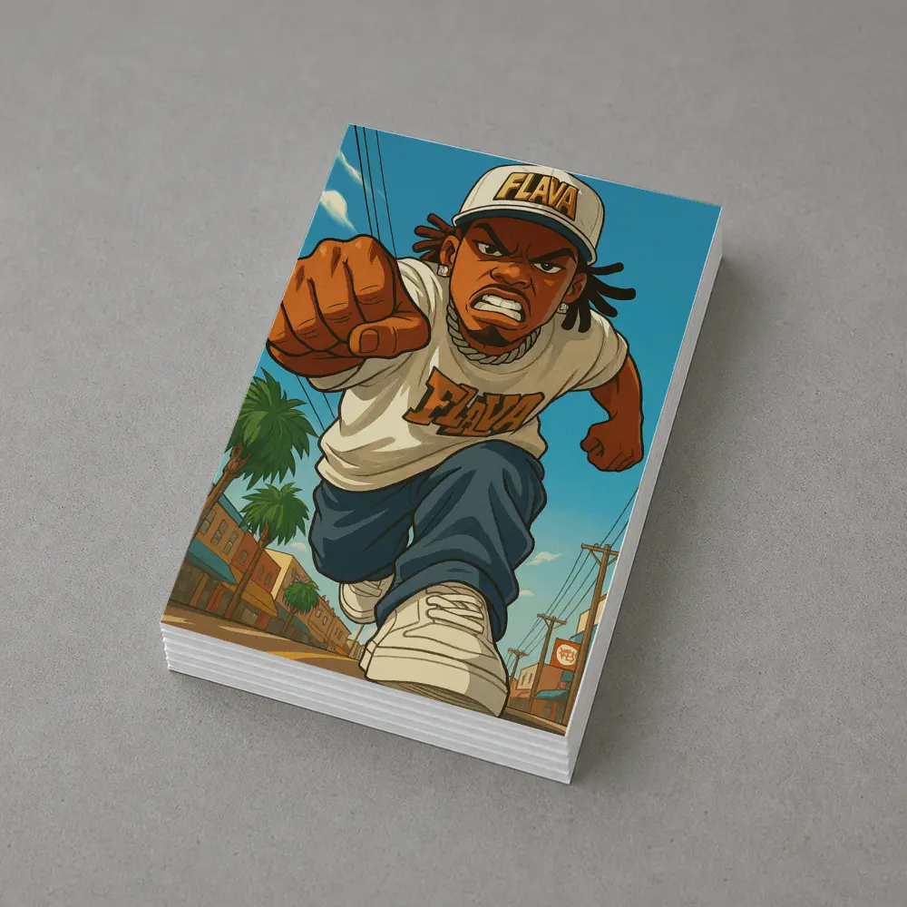 Anime Hip Hop Fighter Running City Street – Postcards
