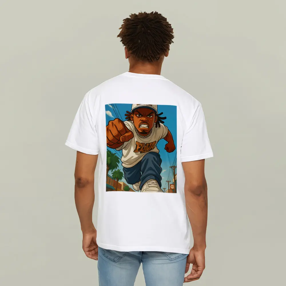 Anime Hip Hop Fighter Running City Street – T-Shirts