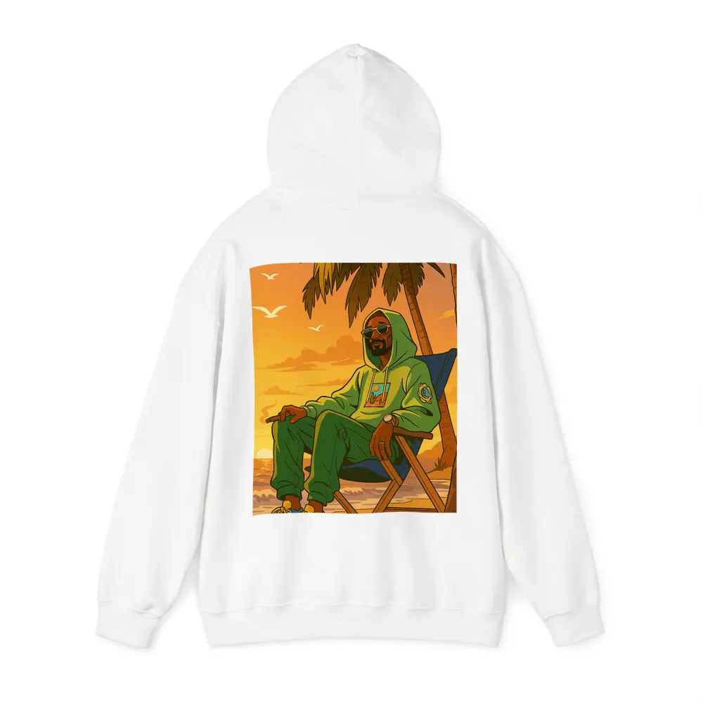Relaxed Man Chilling Beach Sunset Cartoon – Hoodies