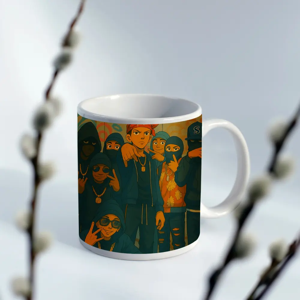 Anime Gang Squad Graffiti Wall Street Art – Mugs