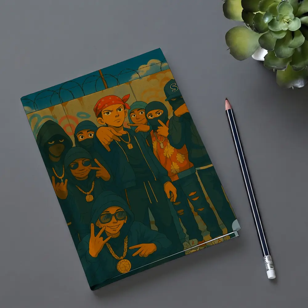 Anime Gang Squad Graffiti Wall Street Art – Notebooks